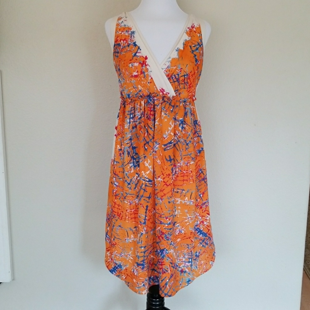 Anthropologie multicolored, splatter print dress